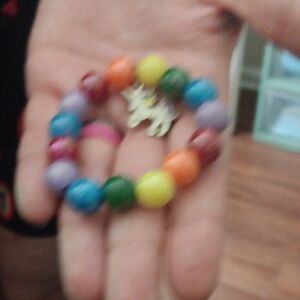 Colorful Beaded Bracelet with Charm